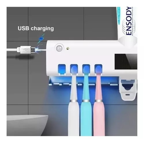 Dispensador automático + Esterilizador UV para cepillos y pasta dental🪥🦷